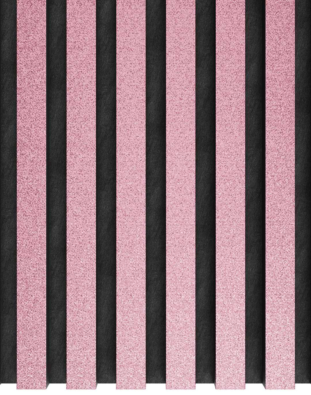 Akustikpaneel Classic - Pink Glitter (103) - 240x60 cm Akustikpaneel Pink Glitter schwarz Wandpaneel Lamellen Design Wohnraum Büro AKUSTIL Wandverkleidung