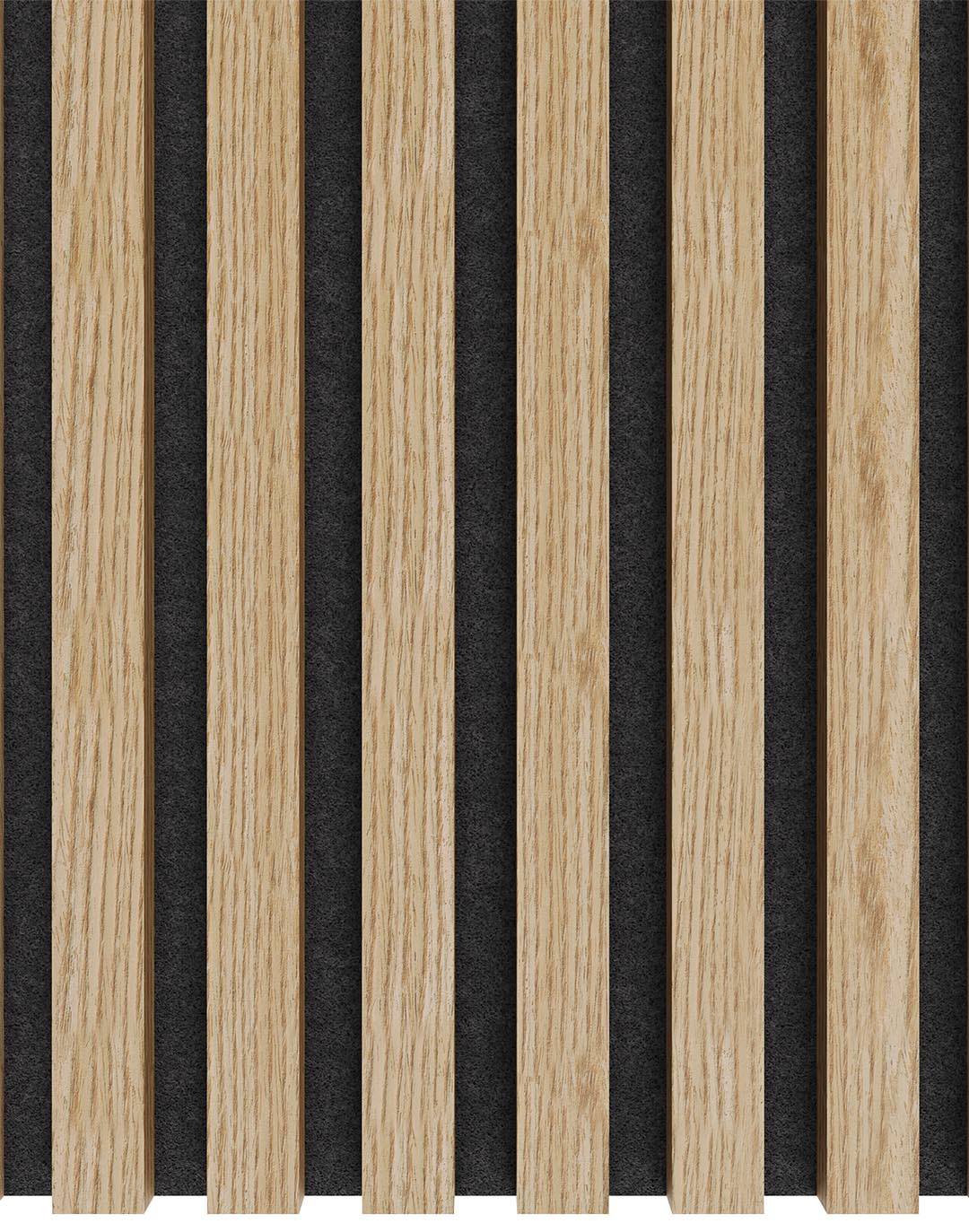 Akustikpaneel Wooden Line Eiche gestreift mit schwarzem Filz Wandverkleidung Wohnraum Büro