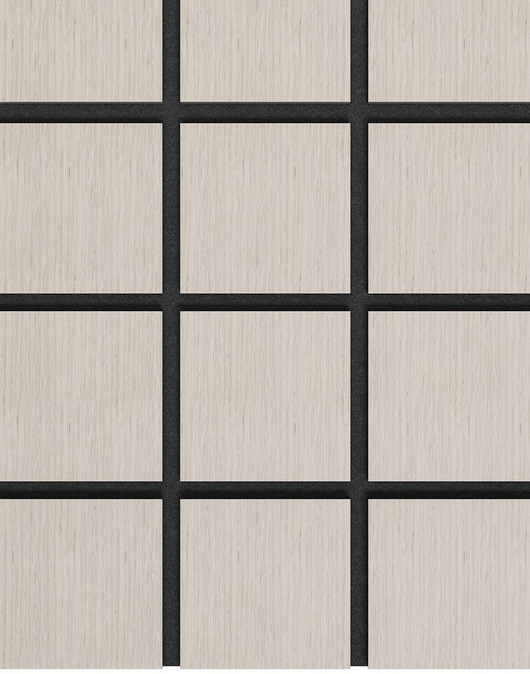 Akustikpaneel Quadra - Blonde Ash (25) - 240x60 cm Akustikpaneel Quadra Blonde Ash hellbeige Holzoptik mit schwarzen Fugen für Wand Decke Büro Wohnraum