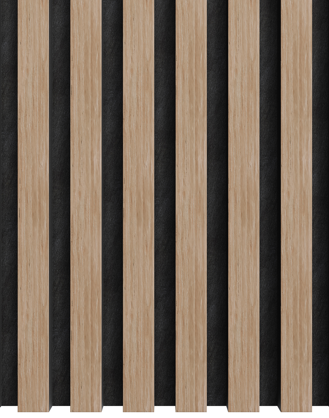 Akustikpaneel Classic - Blonde Ash (06) - 240x60 cm Akustikpaneel Blonde Ash DZ18 mit hellen Holzlamellen und schwarzem Filz für Wand Wohnraum Büro