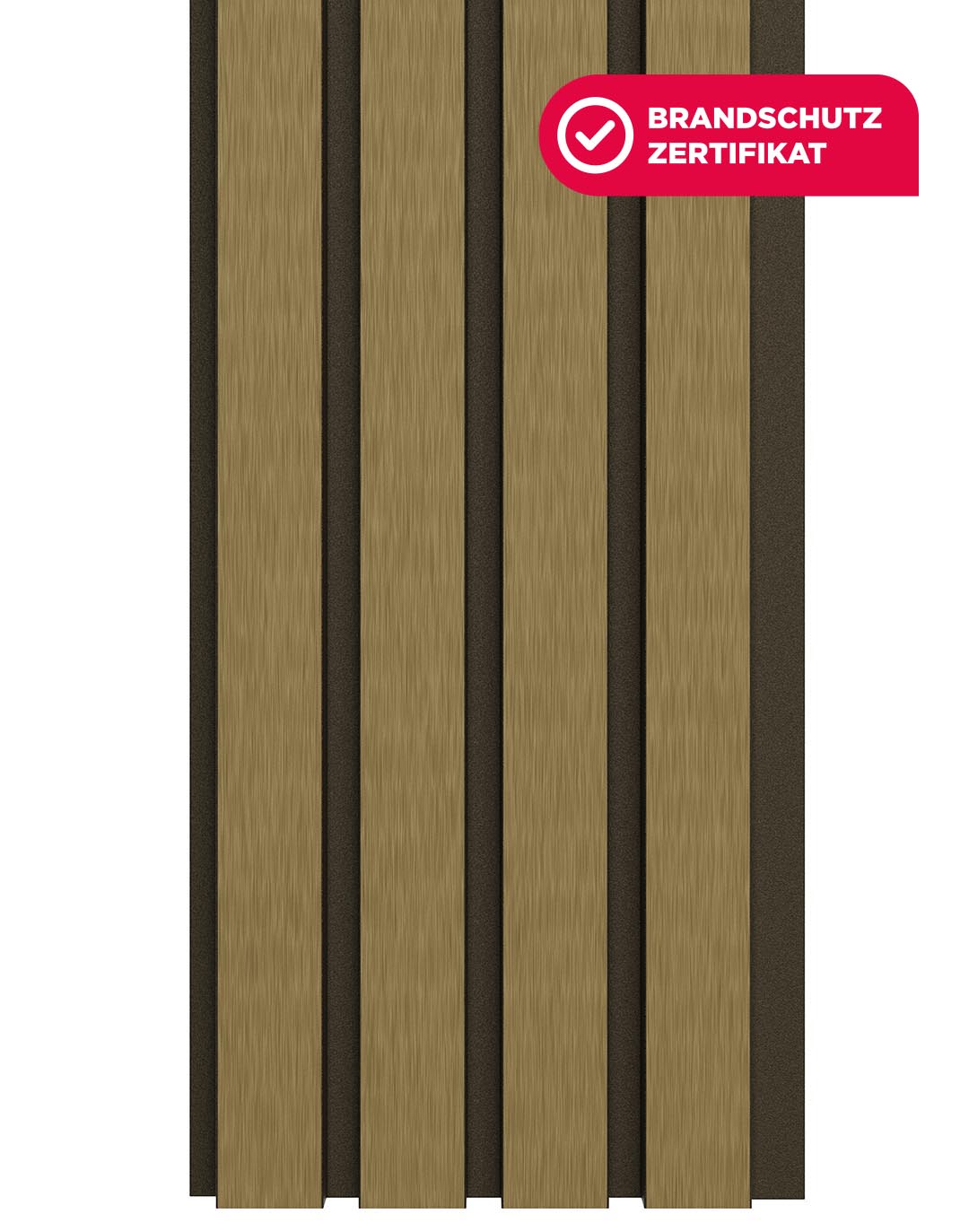 WPC-Paneel - Sandbeige - 280x22 cm AKUSTIL WPC Wandpaneel Sandbeige mit schwarzem Untergrund Lamellen-Design Brandschutz zertifiziert für Wohnraum und Büro