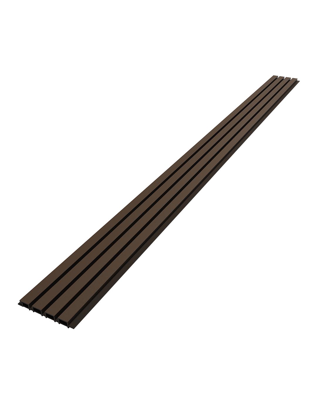 WPC-Paneel - Waldbraun (404) - 280x22 cm WPC Wandpaneel Waldbraun mit 4 Lamellen Rillenstruktur für Innen und Außen von AKUSTIL