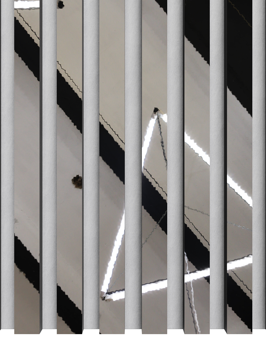 AKUSTIL Akustikpaneel Unique Line Spiegel Silber Filz Grau mit diagonalen Streifen Wandpaneel Büro