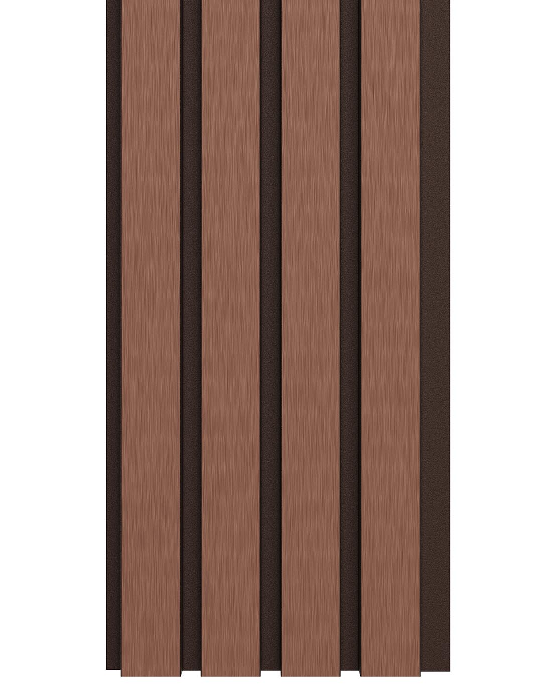 WPC Wandpaneel Korallenrot mit schwarzem Träger – Lamellenpaneel für Wand & Fassade