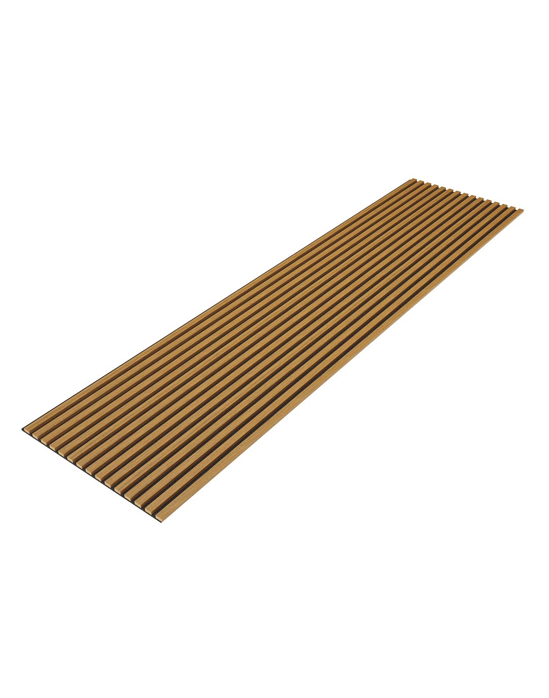 Akustikpaneel Classic - Teak Warm Filz: Schwarz - 260x60 cm AKUSTIL Holz Akustikpaneel Wooden Line Teak Warm mit schwarzem Filz Wandverkleidung Wohnraum Büro