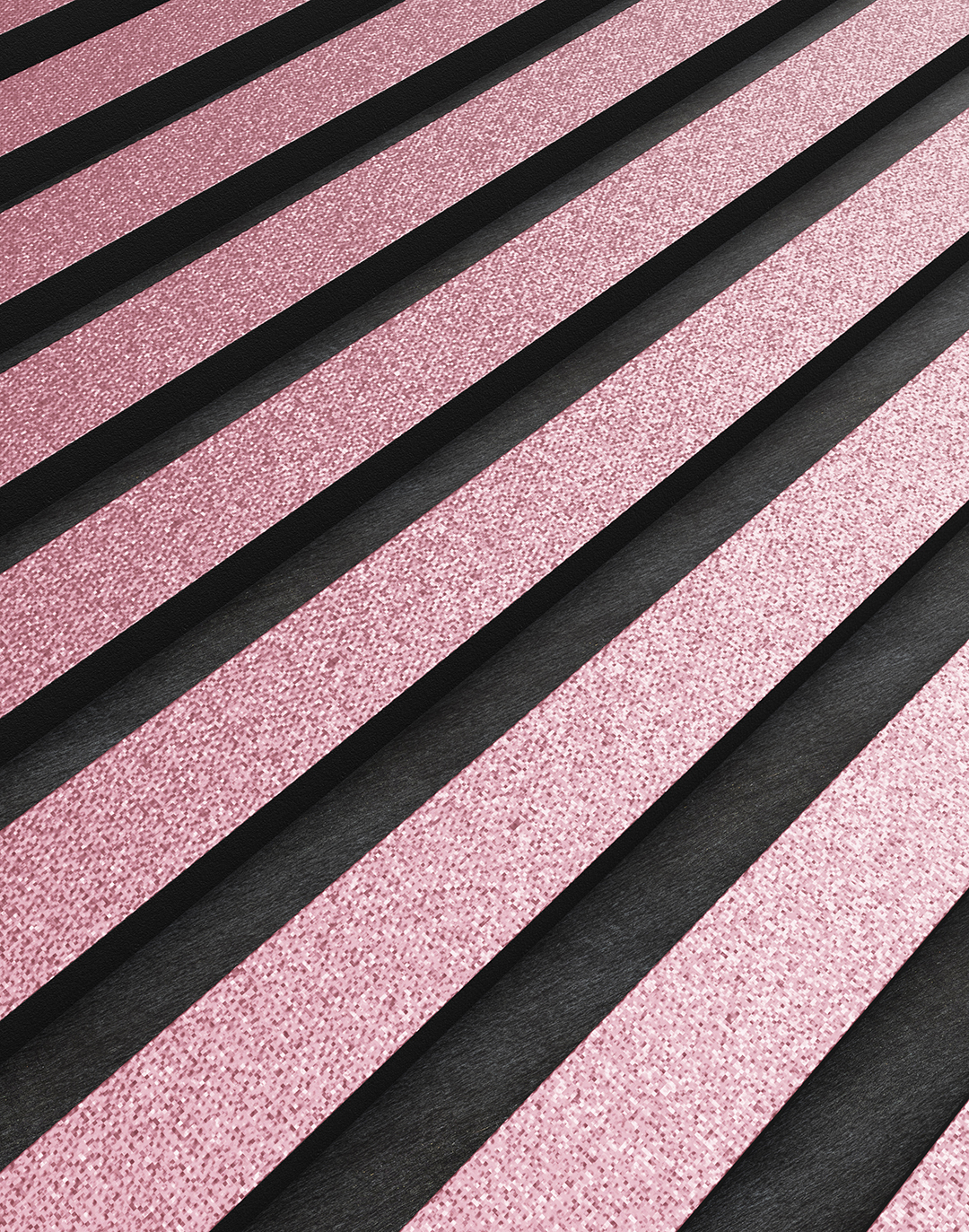 Akustikpaneel Classic - Pink Glitzer Filz: Schwarz - Muster PVC Wandpaneel Pink Glitter schwarz gestreift Wandverkleidung Wohnzimmer Büro Akustikpaneel AKUSTIL