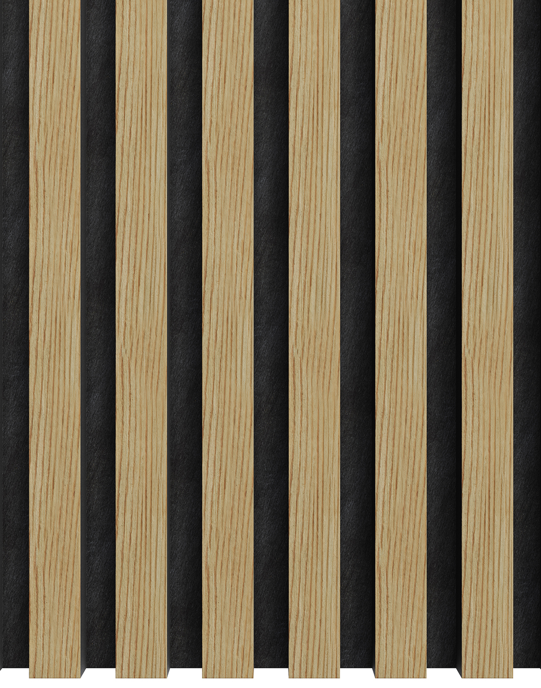 Akustikpaneel Classic - Blonde Oak (07) - 240x60 cm Akustikpaneel Blonde Oak DZ10 mit hellen Holzlamellen auf schwarzem Träger für Wand Wohnraum Büro