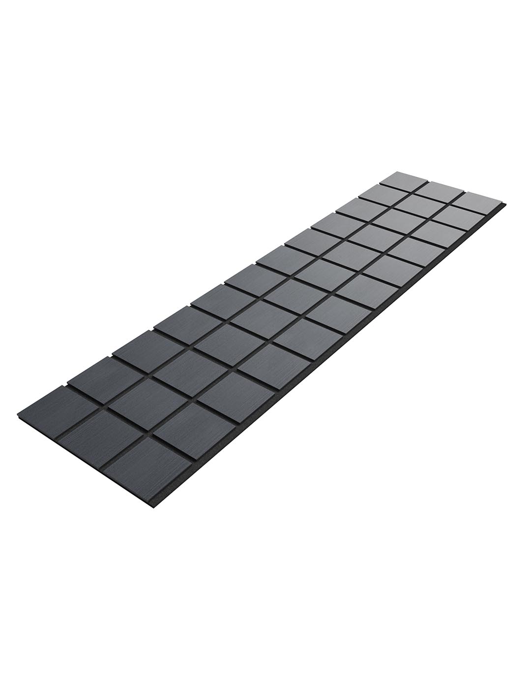 Akustikpaneel Quadra - Graphite Black (27) - 240x60 cm AKUSTIL Akustikpaneel Quadra Graphit Schwarz PVC Wandpaneel mit Quadratmuster für Wohnraum und Büro