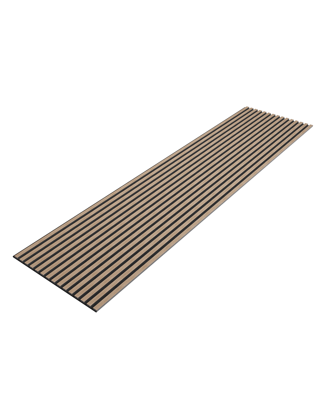 Akustikpaneel Classic - Blonde Ash (06) - 240x60 cm Akustikpaneel Blonde Ash DZ18 mit hellen Holzlamellen auf schwarzem Träger für Wand und Decke