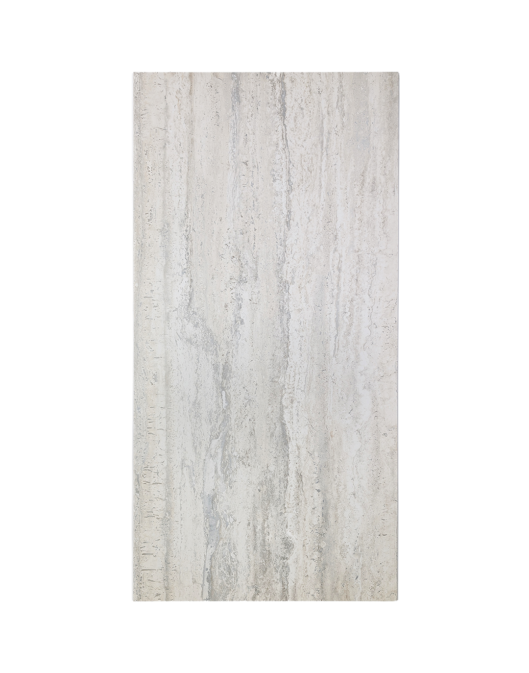 Wand- und Bodenfliese - Seramiksan - Traverten Bone Matt (306) - 120x60 cm Travertin PVC Wandpaneel Bone Matt grau-beige Steinoptik für Wohnraum und Büro AKUSTIL