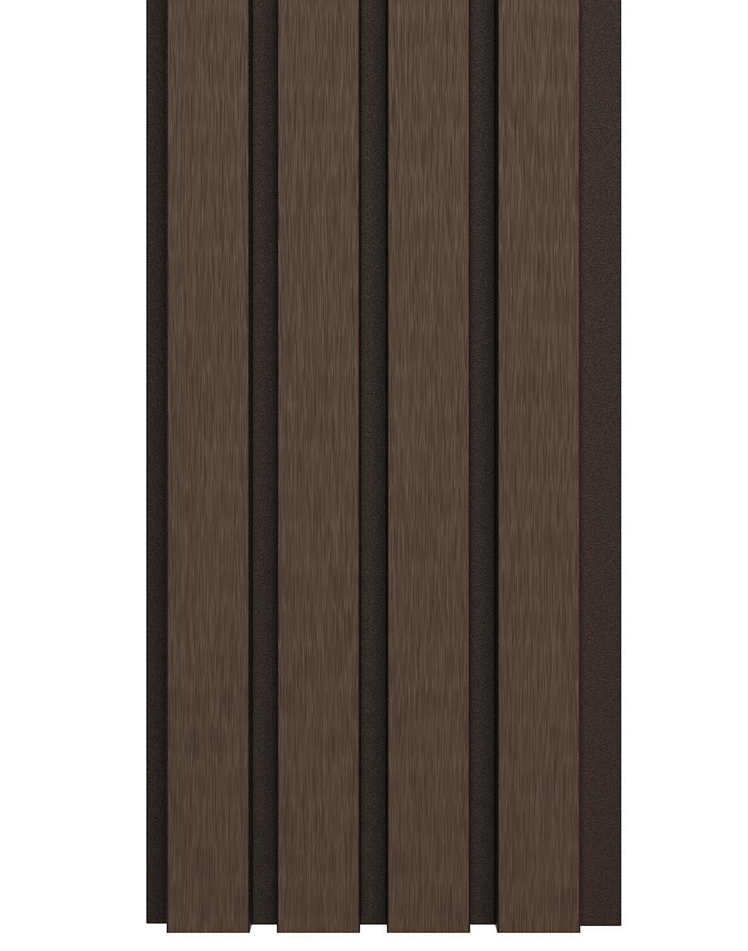 WPC-Paneel - Waldbraun (404) - 280x22 cm WPC Wandpaneel Waldbraun mit vertikalen Holzlamellen in dunklem Braun für Innen- und Außenbereich