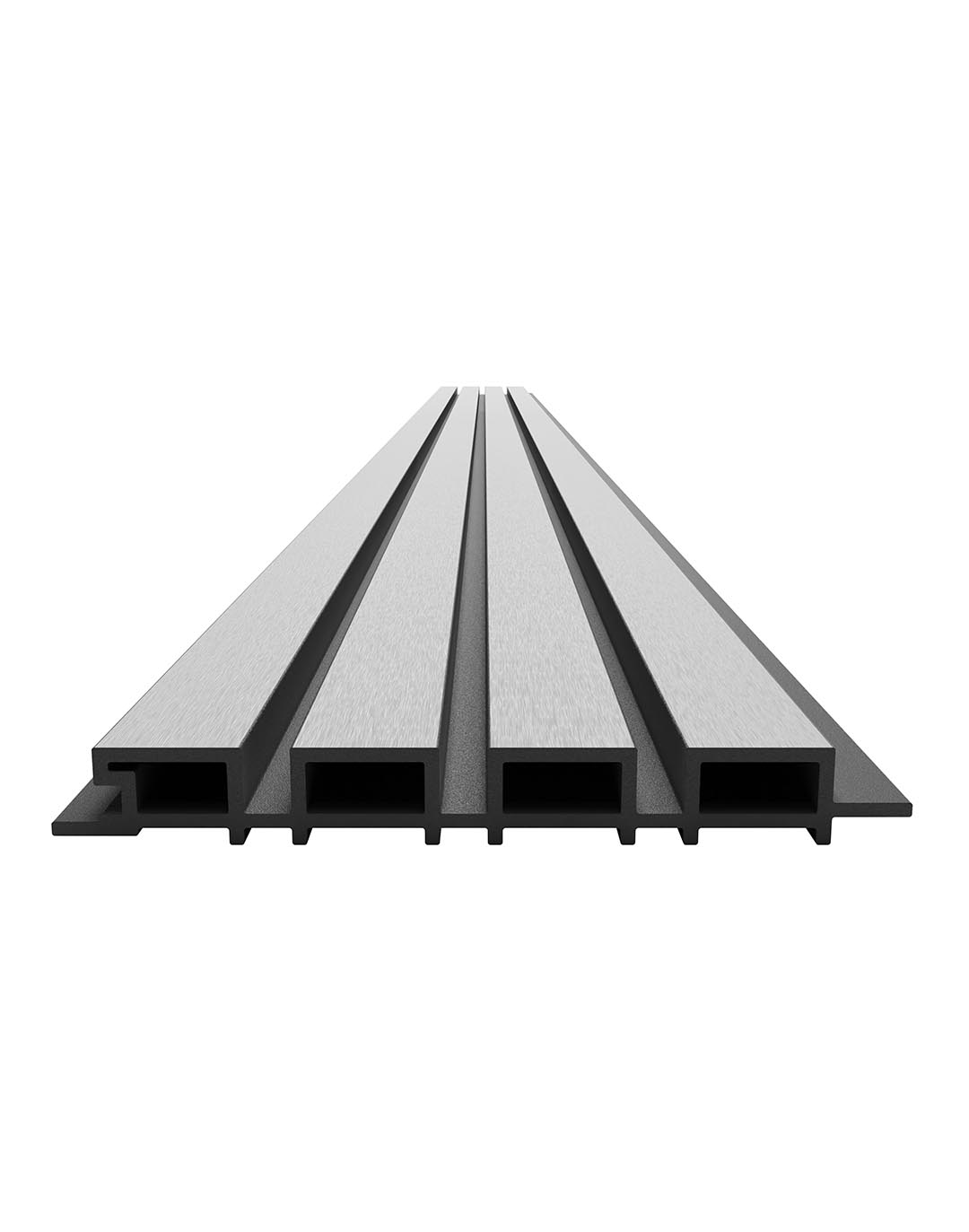 WPC-Paneel - Silbergrau (402) - 280x22 cm WPC Wandpaneel Silbergrau mit Rillenstruktur und Hohlkammern für Fassade und Innenbereich