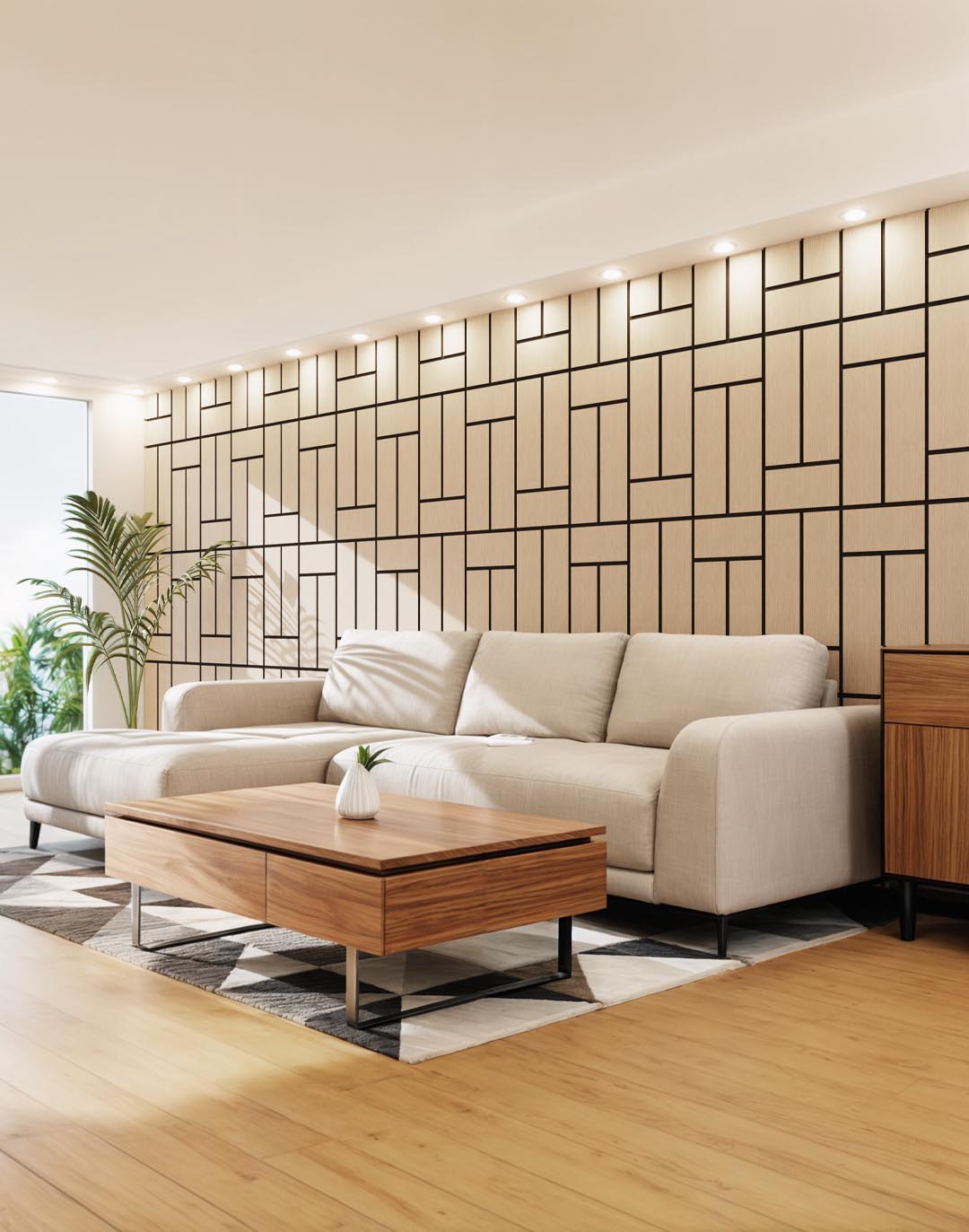 Akustikpaneel Rectina Blonde Ash 240x60 cm Akustikpaneel Rectina Blonde Ash 240x60 cm