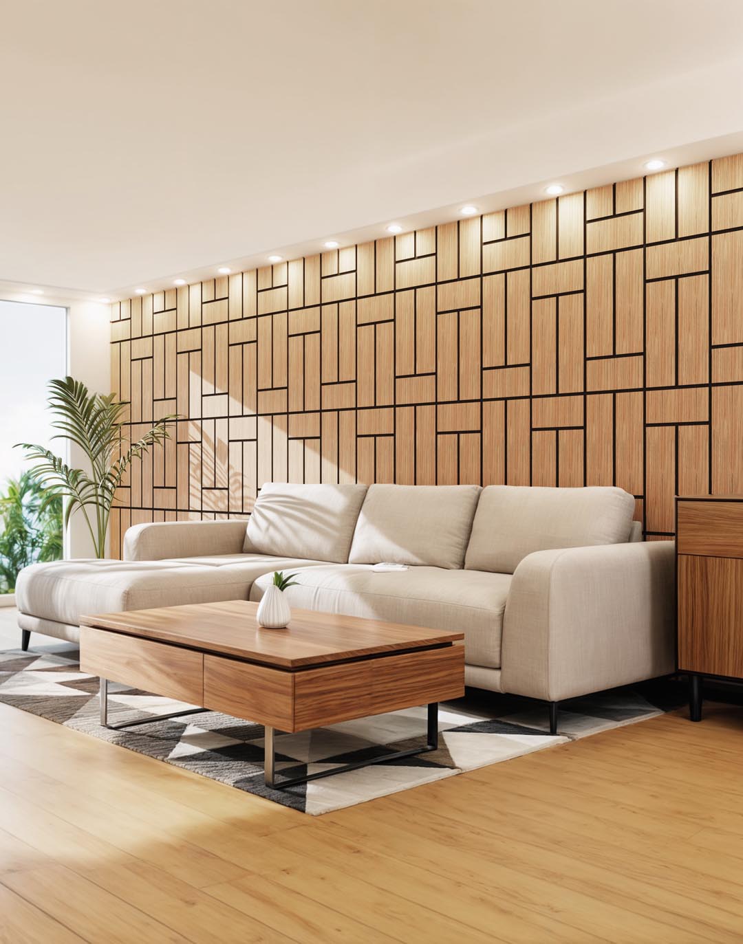 Akustikpaneel Rectina Golden Teak 240x60 cm Akustikpaneel Rectina Golden Teak 240x60 cm