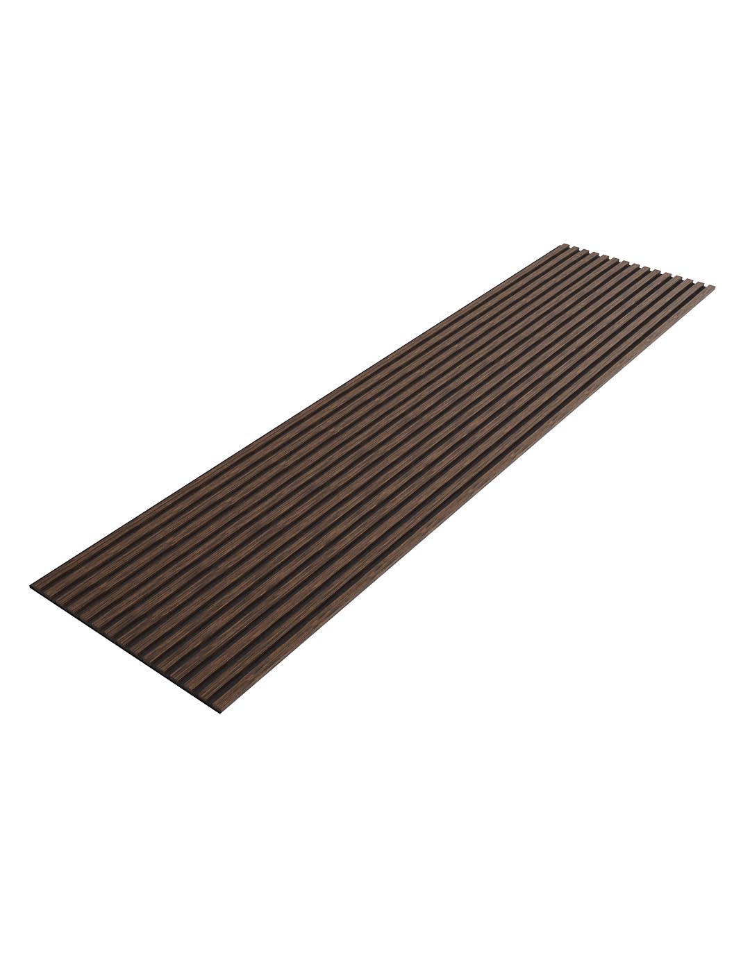 AKUSTIL Holz-Akustikpaneel Wooden Line Zebrano Kontrast schwarzer Filz Wandpaneel dunkelbraun gerillt