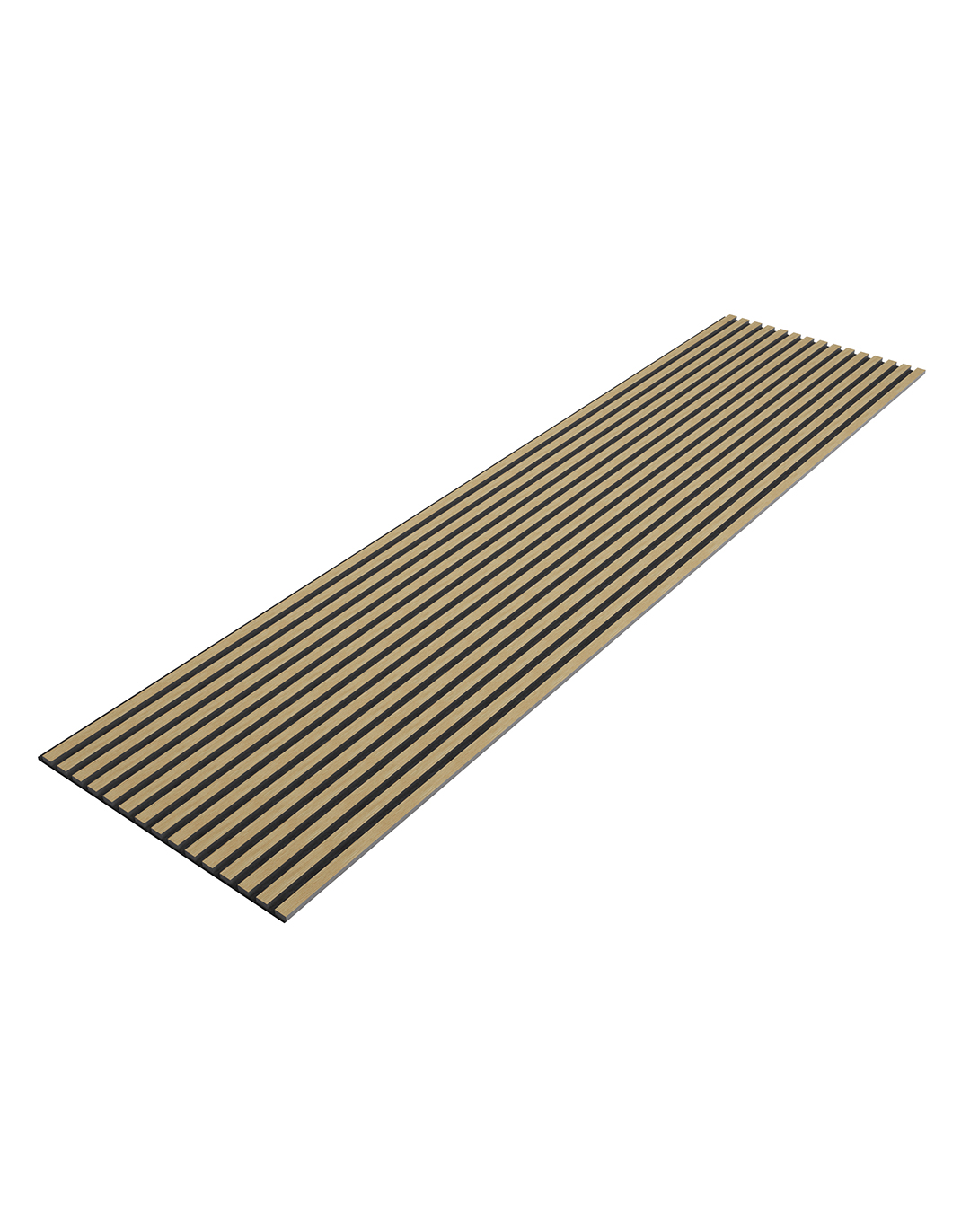 Akustikpaneel Classic - Blonde Oak (07) - 240x60 cm Akustikpaneel Blonde Oak DZ10 mit hellen Holzlamellen und schwarzem Träger für Wand und Decke