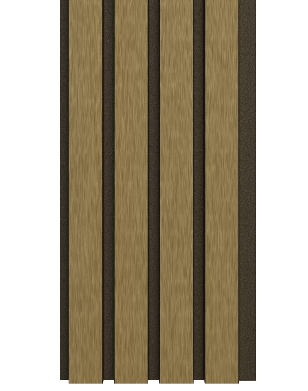 WPC Wandpaneel Sandbeige mit vertikalen Holzlamellen und dunklen Fugen für Wohnraum und Büro