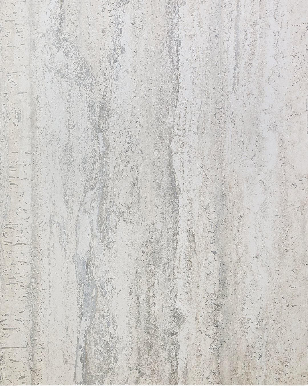 Wand- und Bodenfliese - Seramiksan - Traverten Bone Matt (306) - 120x60 cm Travertin Optik PVC Wandpaneel Bone Matt grau-weiß für Wohnraum und Büro AKUSTIL