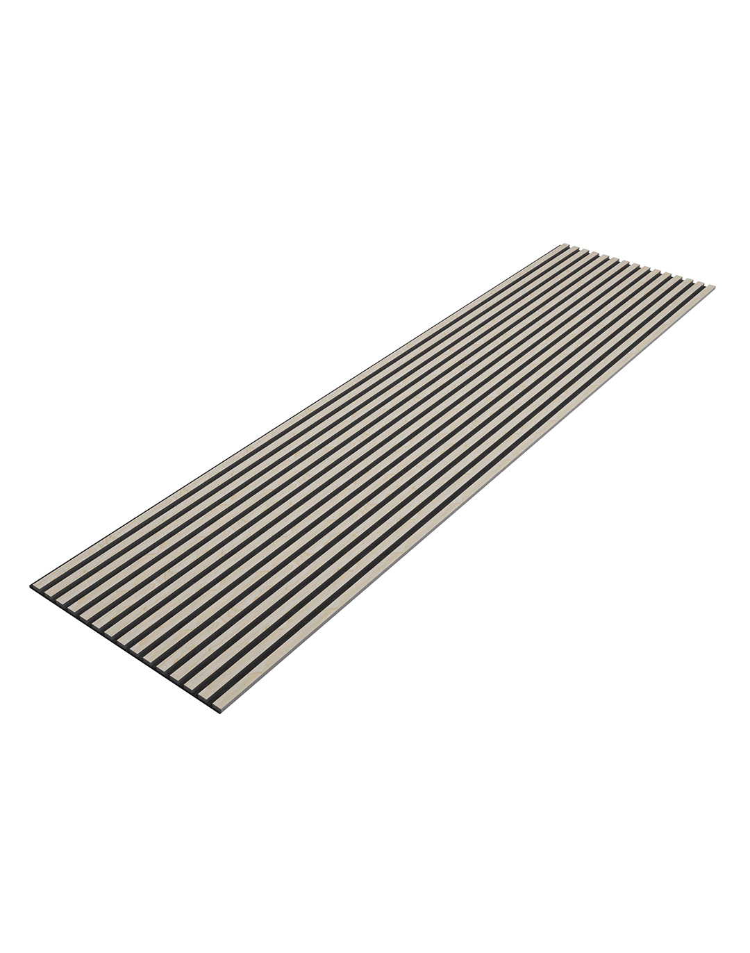 Akustikpaneel Classic - White Oak (11) - 240x60 cm Akustikpaneel White Oak cremeweiß mit schwarzem Filz Holzlamellen Wandpaneel AKUSTIL DE17