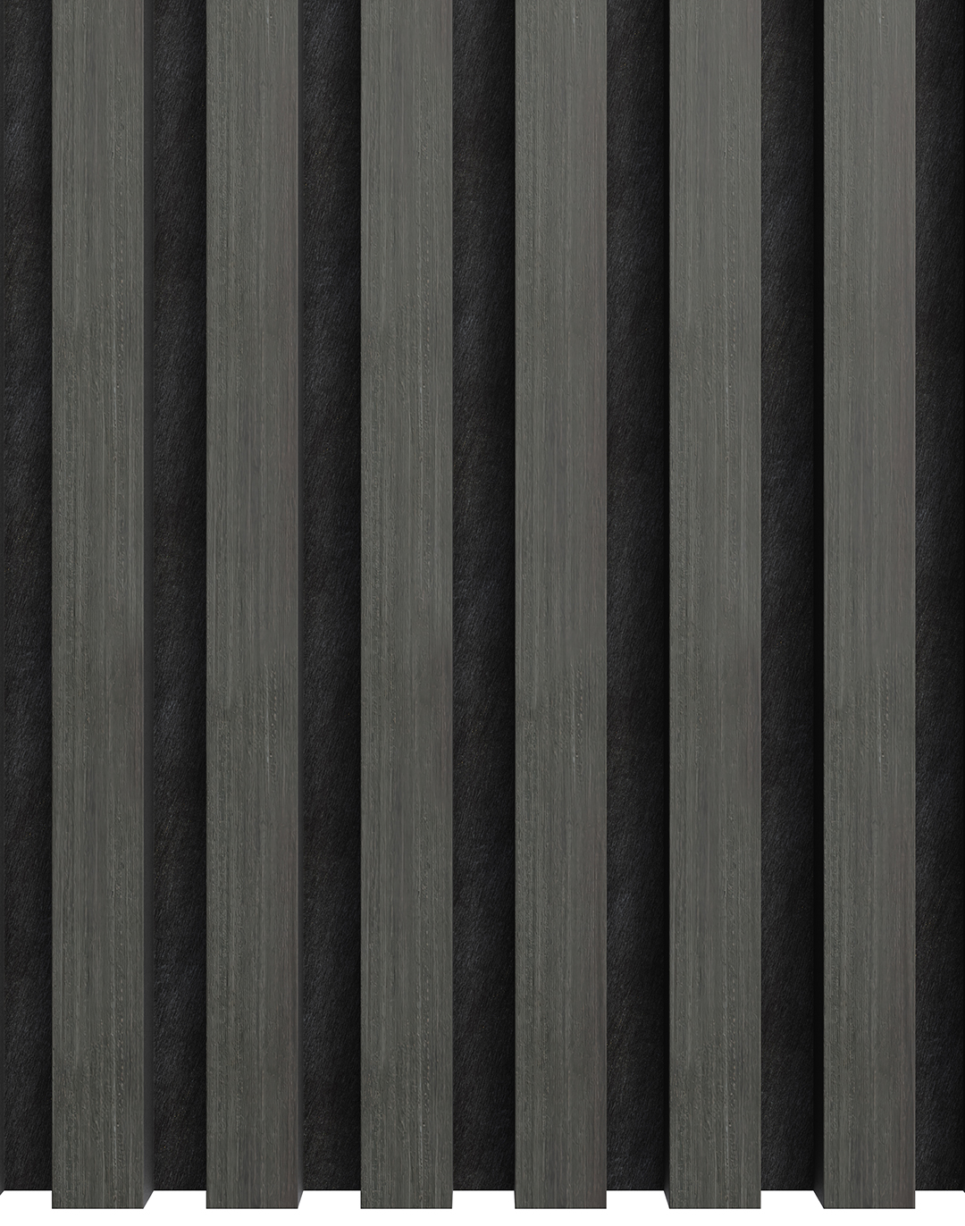 Akustikpaneel Classic - Graphite Black (09) - 240x60 cm Akustikpaneel Graphite Black dunkel anthrazit vertikale Holzlamellen Wandverkleidung Wohnraum Büro AKUSTIL