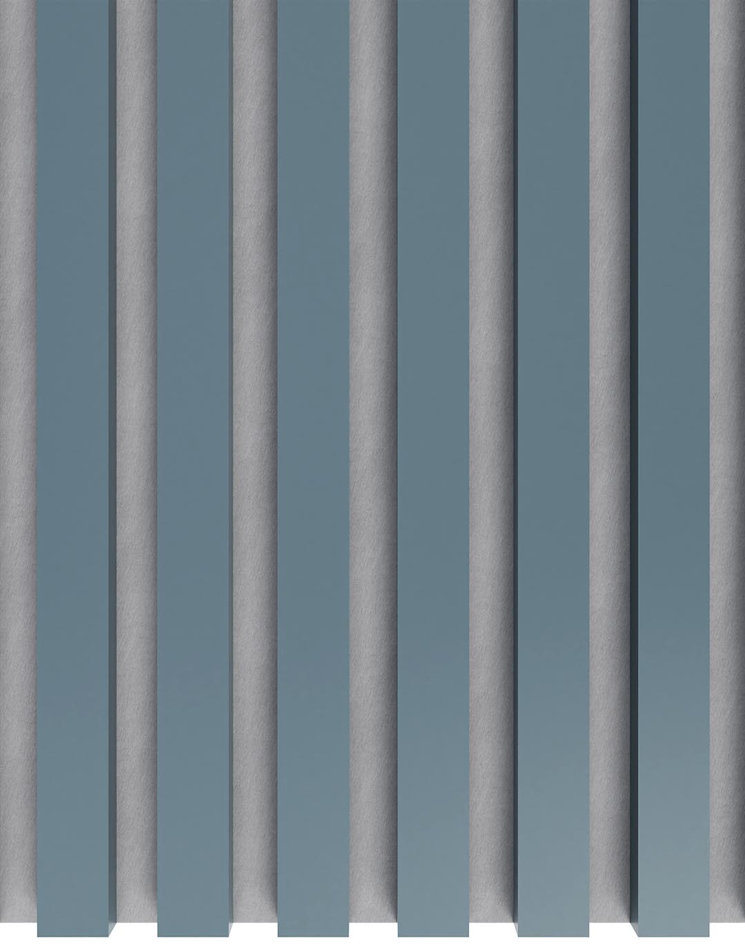 AKUSTIL Akustikpaneel Mono Line in Graublau mit grauen Filz-Leisten Wandpaneel für Wohnraum und Büro
