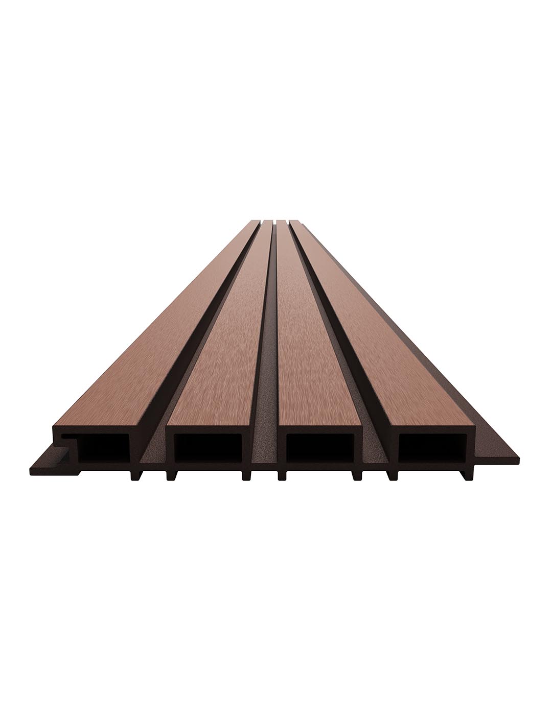 WPC-Paneel - Korallenrot (405) - 280x22 cm WPC Wandpaneel Korallenrot mit Holzoptik und Hohlkammerprofil für Außen- und Innenbereich