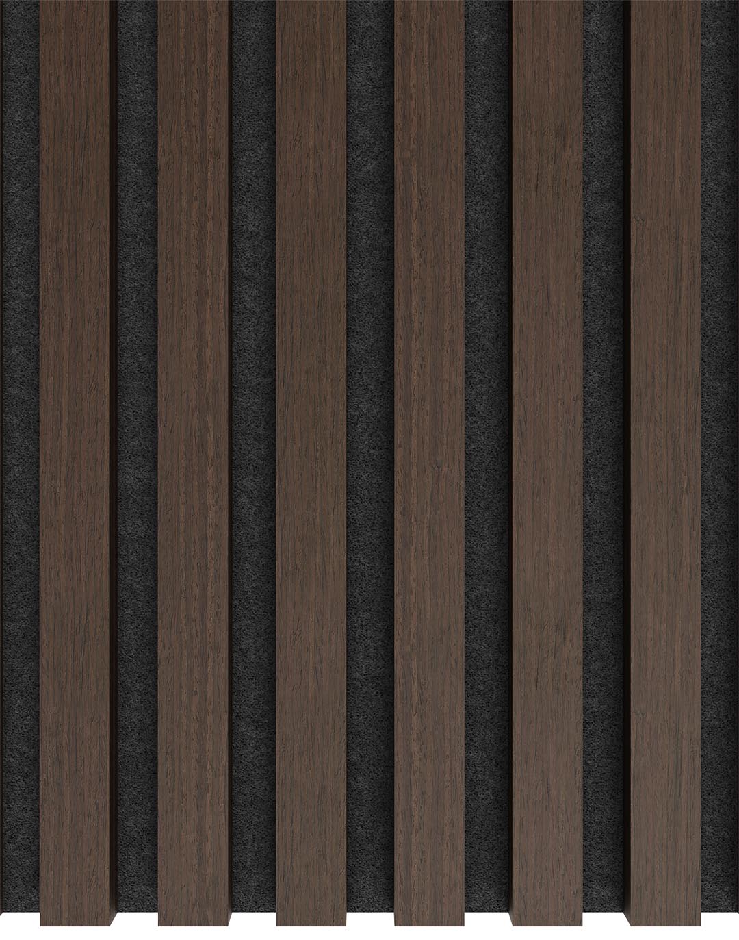 Akustikpaneel Classic - Eiche Dezent Filz: Schwarz - 260x60 cm Akustikpaneel Wooden Line Eiche Dunkel mit schwarzem Akustikfilz Wandverkleidung für Wohnraum und Büro