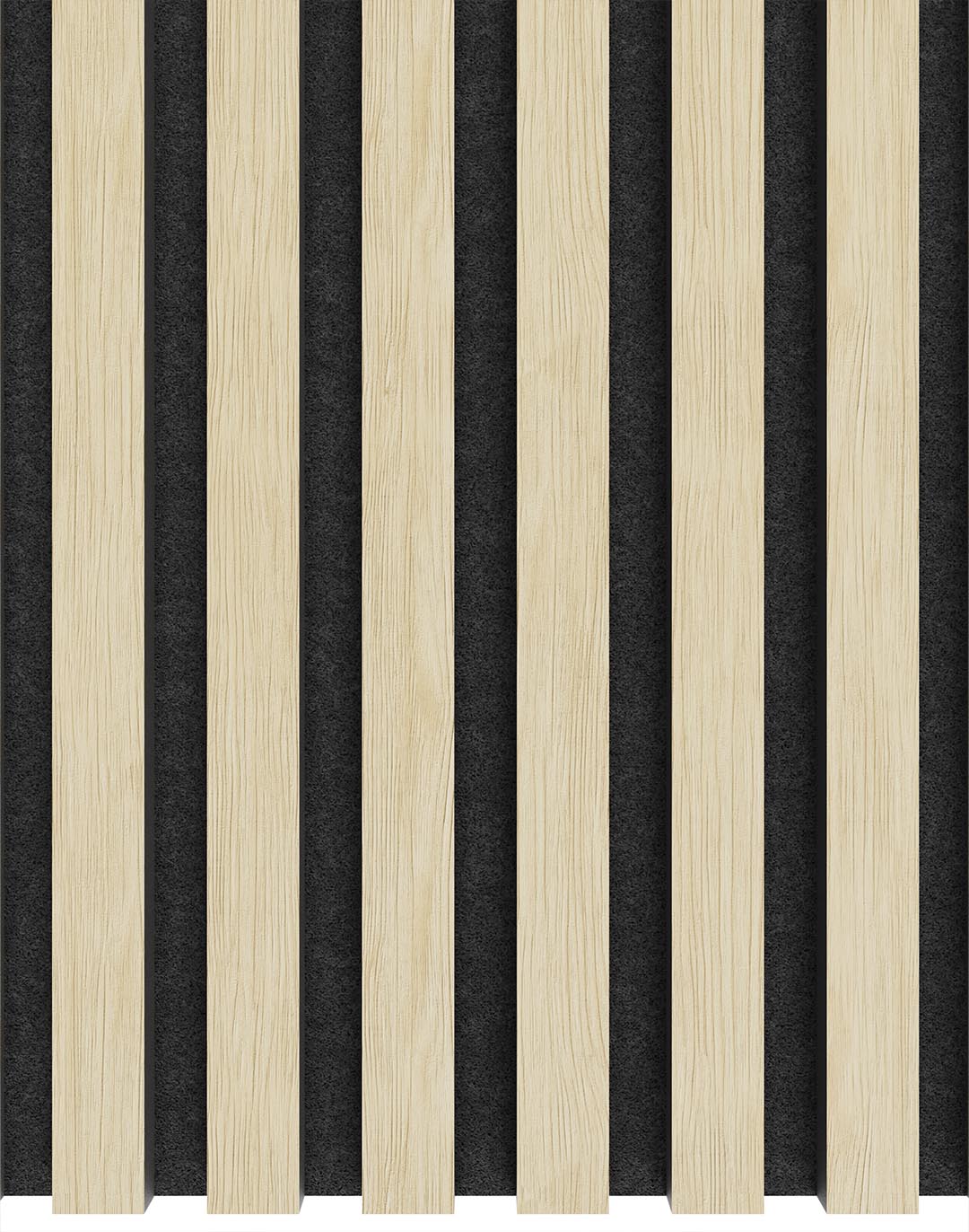 Akustikpaneel Classic - Eiche hell Schwarz (31) - 240x60 cm Akustikpaneel Eiche Hell Schwarz Holzlatten Wandpaneel Wohnzimmer Büro Schallschutz AKUSTIL