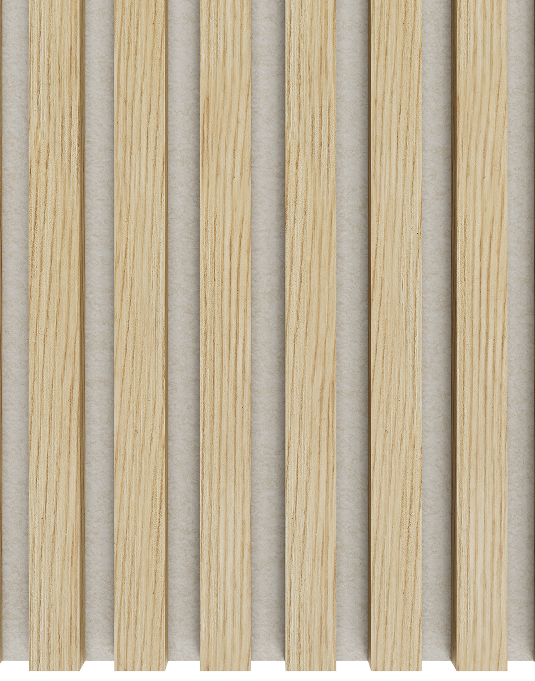 Akustikpaneel Classic - Blonde Oak Beige (03) - 240x60 cm Akustikpaneel Blonde Oak Beige mit vertikalen Holzlamellen auf grauem Filzuntergrund für Wohnraum und Büro