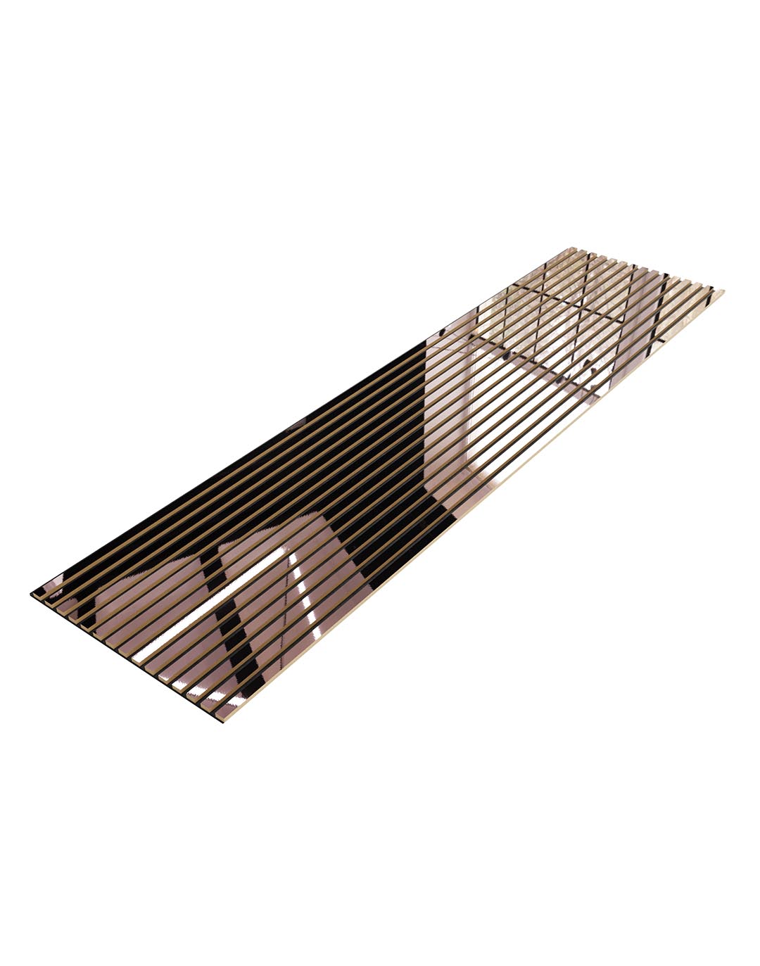 Akustikpaneel Classic - Mirror Rosé (81) - 240x60 cm AKUSTIL PVC Wandpaneel Mirror Rose gold-schwarz geometrisches Muster Akustikpaneel Wohnraum Büro