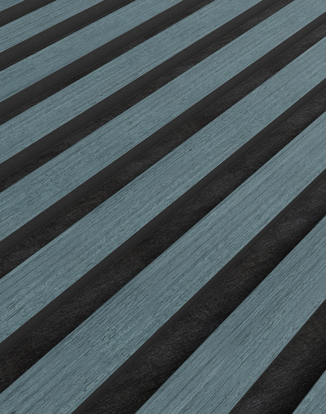 Akustikpaneel Classic - Ocean Blue (82) - 240x60 cm Akustikpaneel Ocean Blue DZ21 Holzoptik blau-schwarz gestreift für Wohnraum und Büro