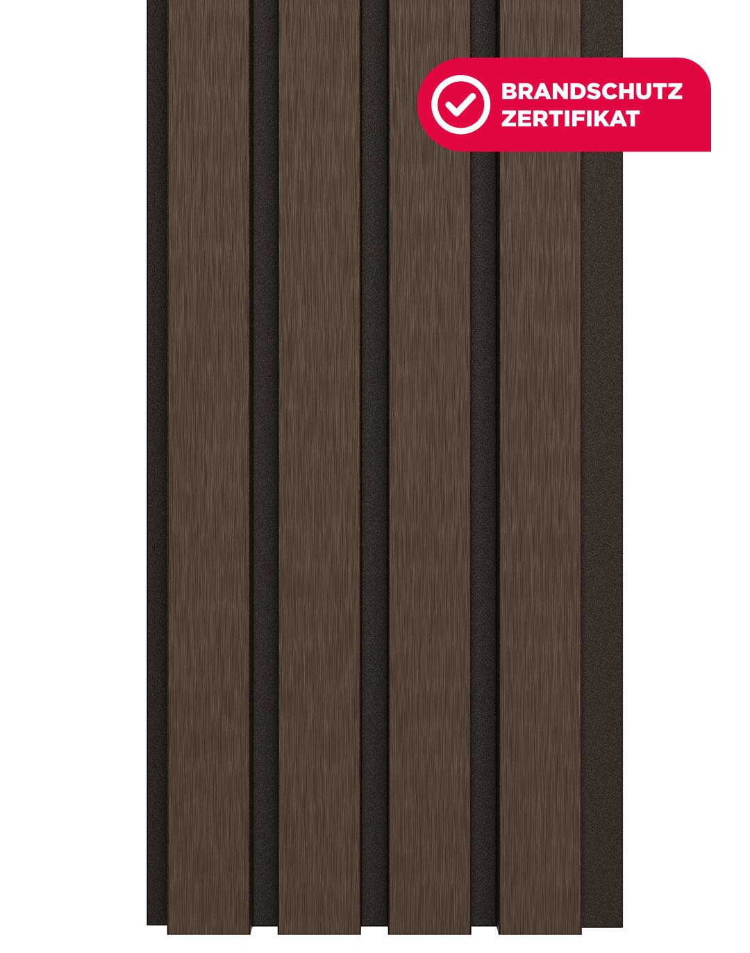 WPC-Paneel - Waldbraun - 280x22 cm WPC Wandpaneel Waldbraun mit Lamellen-Optik und Brandschutz-Zertifikat für Innen und Außen