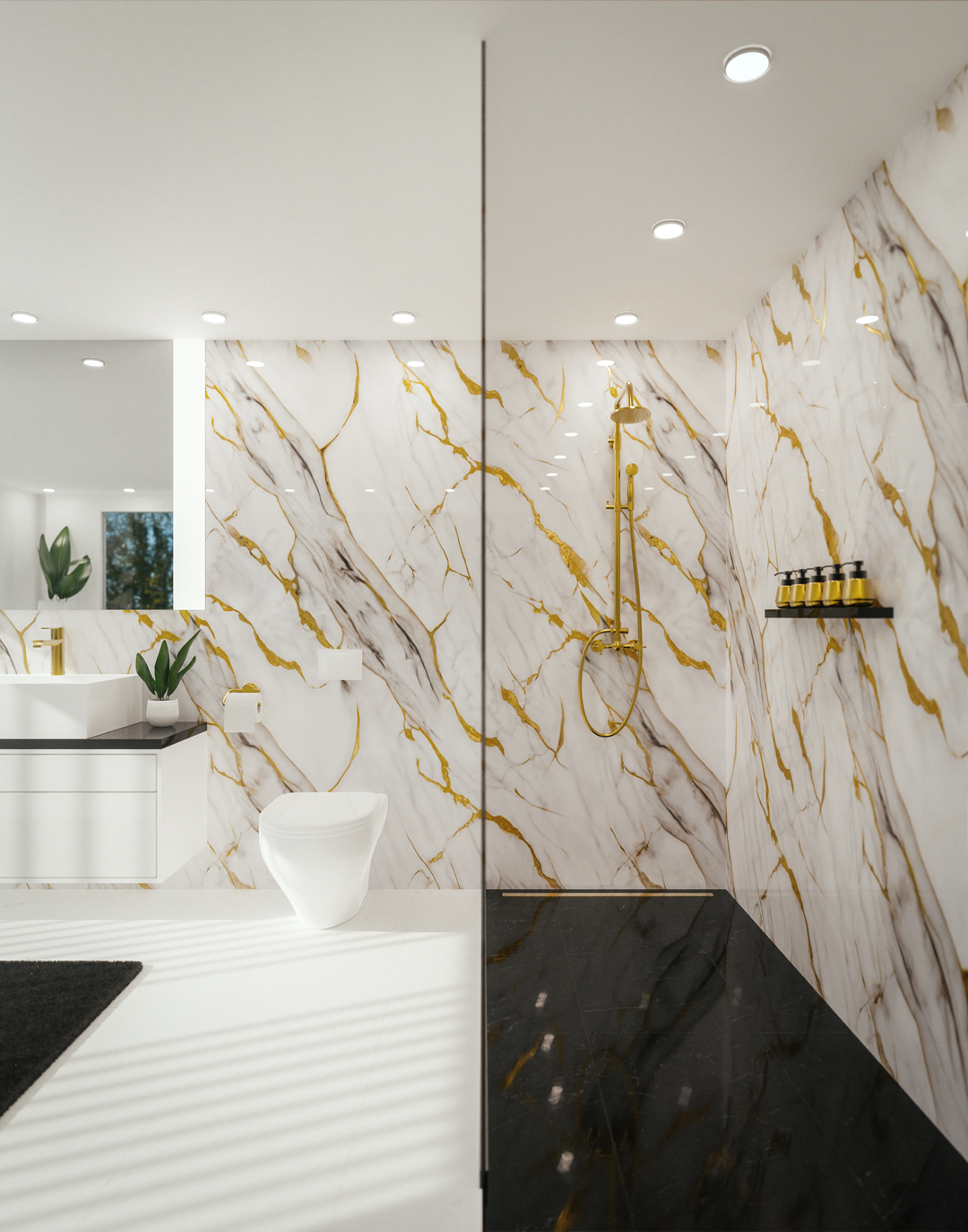 PVC-Paneel Marmor Versailles Gold 288x122 cm
