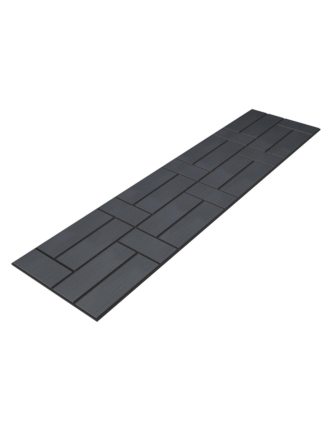 Akustikpaneel Rectina - Graphite Black (19) - 240x60 cm AKUSTIL Akustikpaneel Rectina Graphite Black PVC Wandpaneel dunkelgrau Ziegeloptik Wohnraum Büro