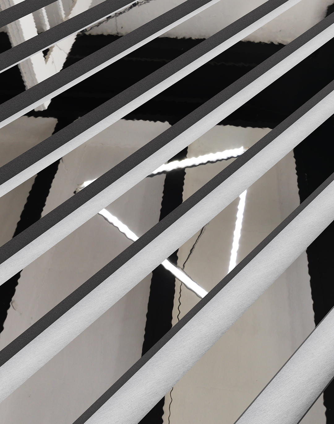 Akustikpaneel Classic - Spiegel Silber Filz: Grau - Muster AKUSTIL Akustikpaneel Unique Line Spiegel Silber Filz Grau diagonale Lamellen Wandpaneel Innenraum