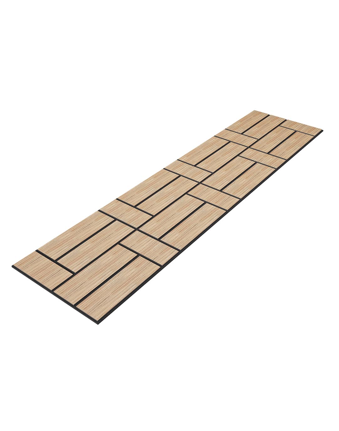 Akustikpaneel Rectina - Golden Teak (18) - 240x60 cm AKUSTIL Akustikpaneel Rectina Golden Teak PVC Wandpaneel rechteckig Holzoptik beige schwarz Fugen