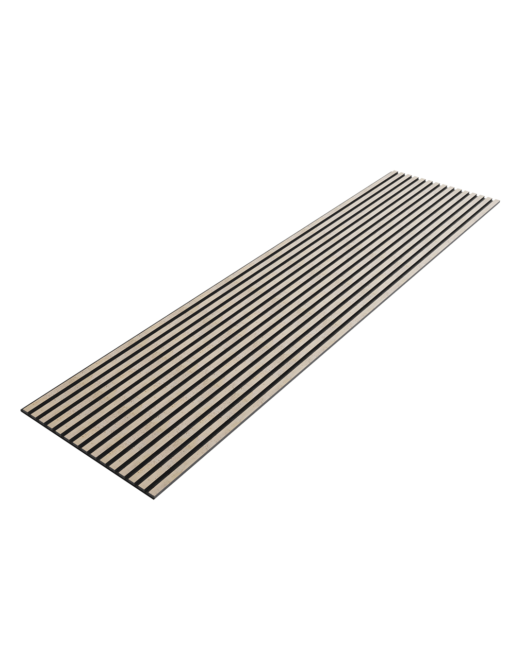 Akustikpaneel Classic - Soft Stone (84) - 240x60 cm AKUSTIL Holz-Akustikpaneel Soft Stone beige mit schwarzem Filz, Wandverkleidung für Wohnraum und Büro