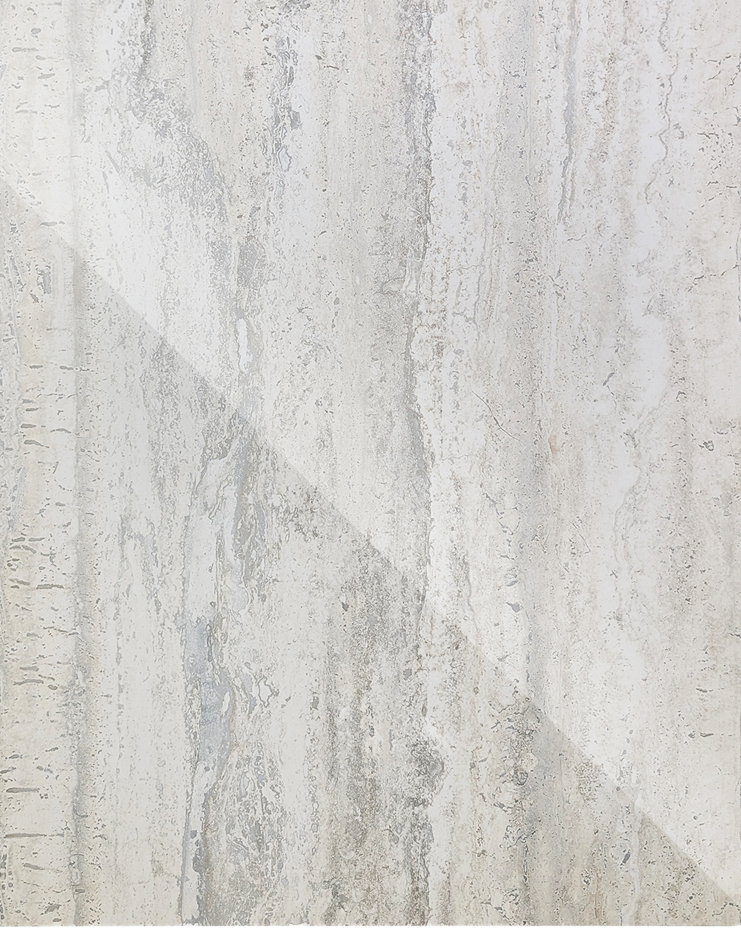 Wand- und Bodenfliese - Seramiksan - Traverten Bone Hochglanz (305) - 120x60 cm Travertin Optik PVC Wandpaneel Bone Glanz Steinstruktur grau beige für Wohnraum und Büro AKUSTIL